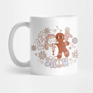 Let It Snow Gingerbread Snow Man Mug